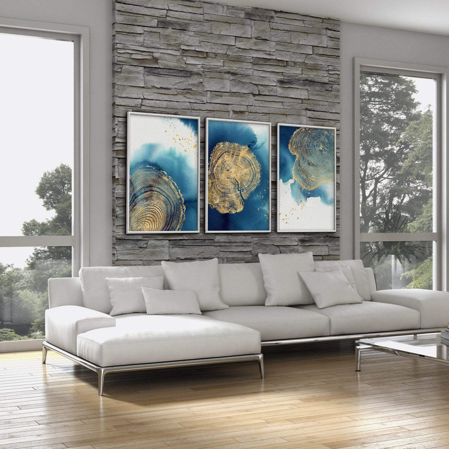 Abstract Stump Canvas Art Clock Canvas