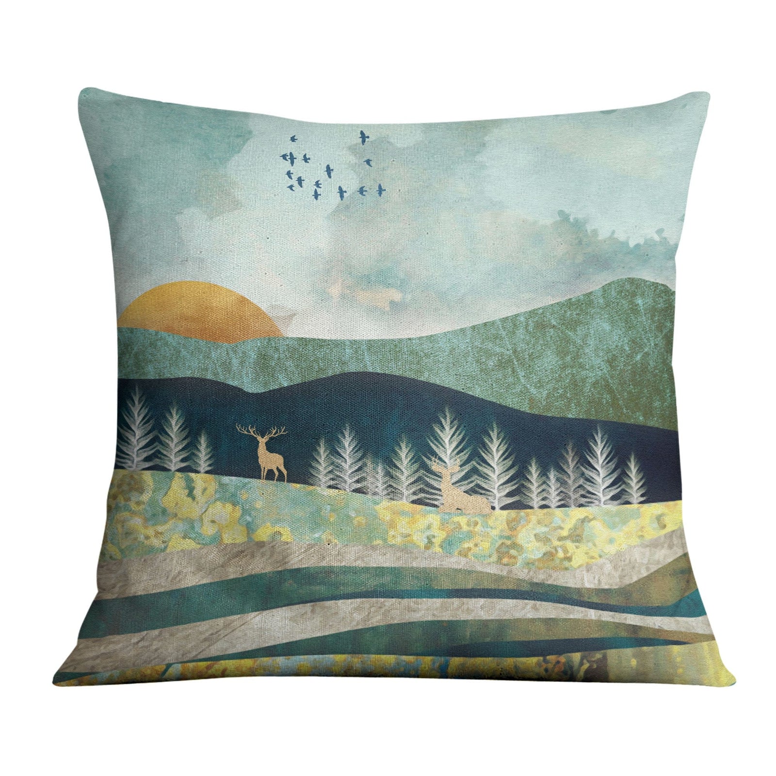 Abstract Sunsets C Cushion Cushion Cushion Square Clock Canvas