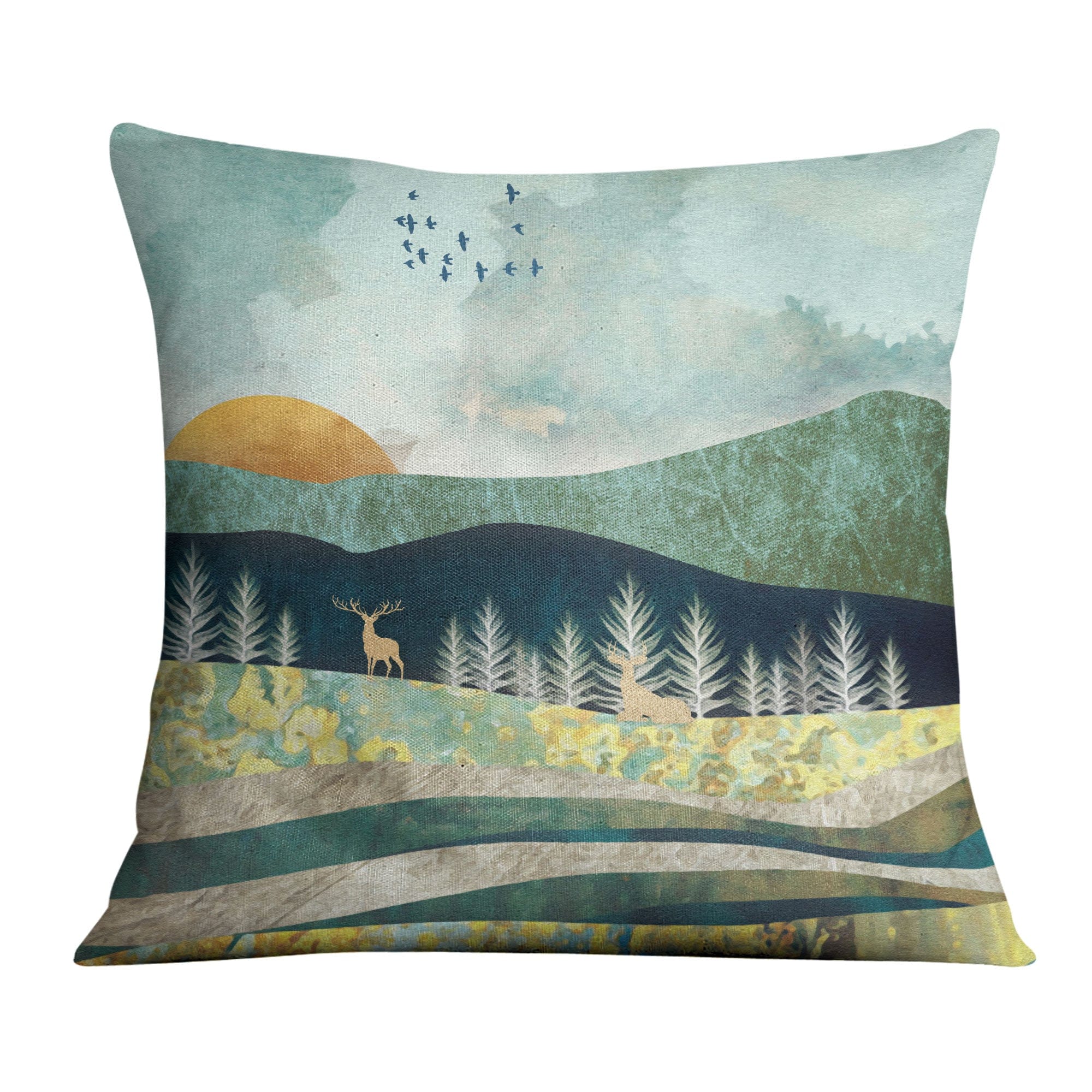 Abstract Sunsets C Cushion Cushion Cushion Square Clock Canvas