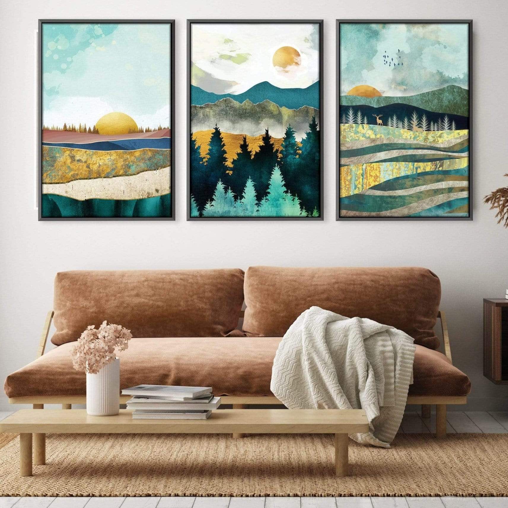 Abstract Sunsets Canvas Set of 3 / 12 x 18in / Canvas product thumbnail