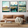 Abstract Sunsets Canvas Art Clock Canvas