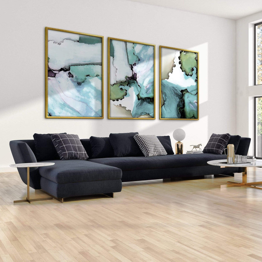 Abstract Verte Canvas Art Clock Canvas