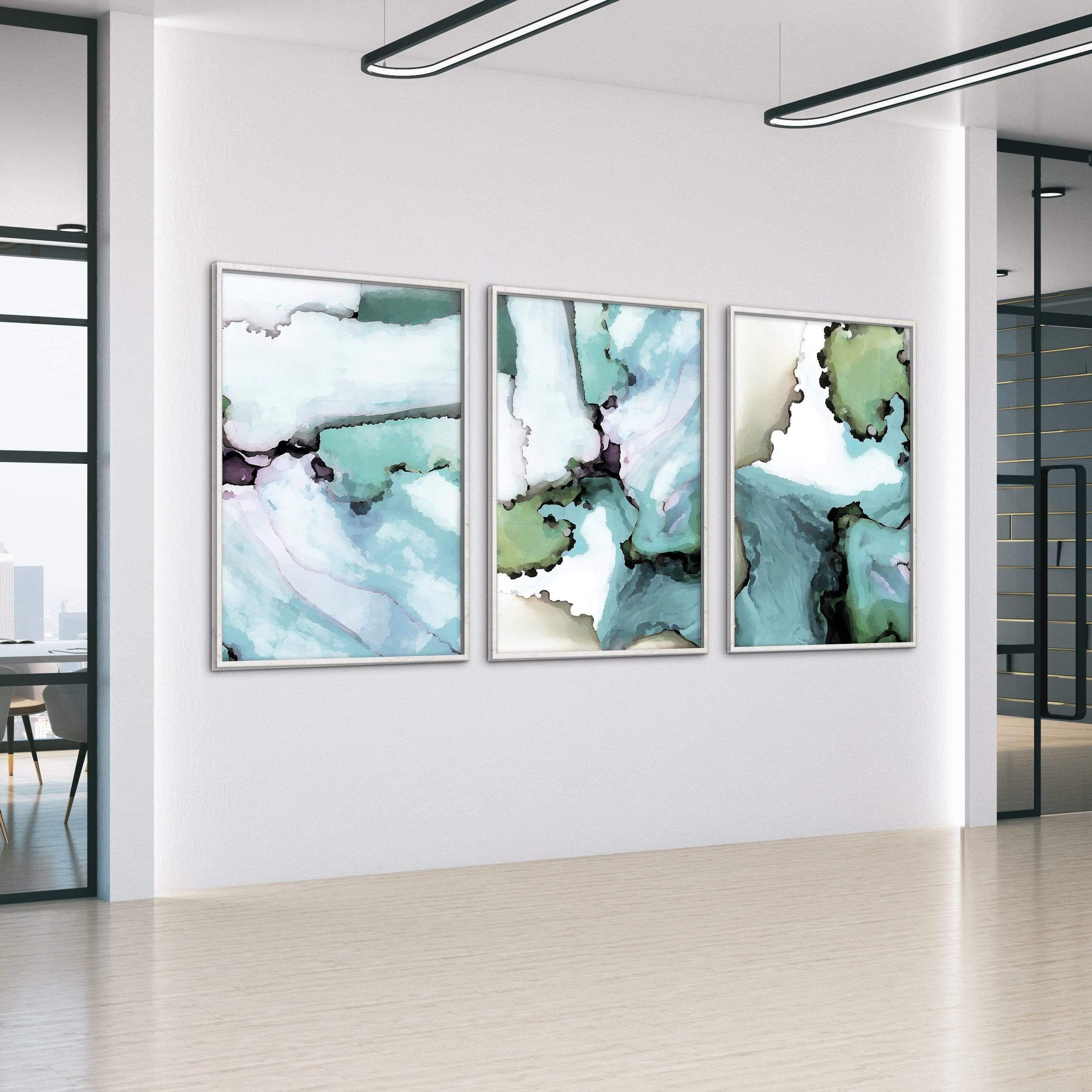 Abstract Verte Canvas Art Clock Canvas