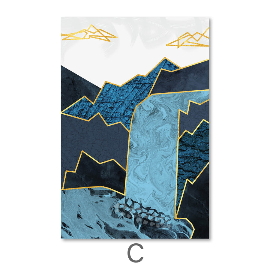 Abstract Waterfall Canvas Art C / 40 x 60cm / Unframed Canvas Print Clock Canvas