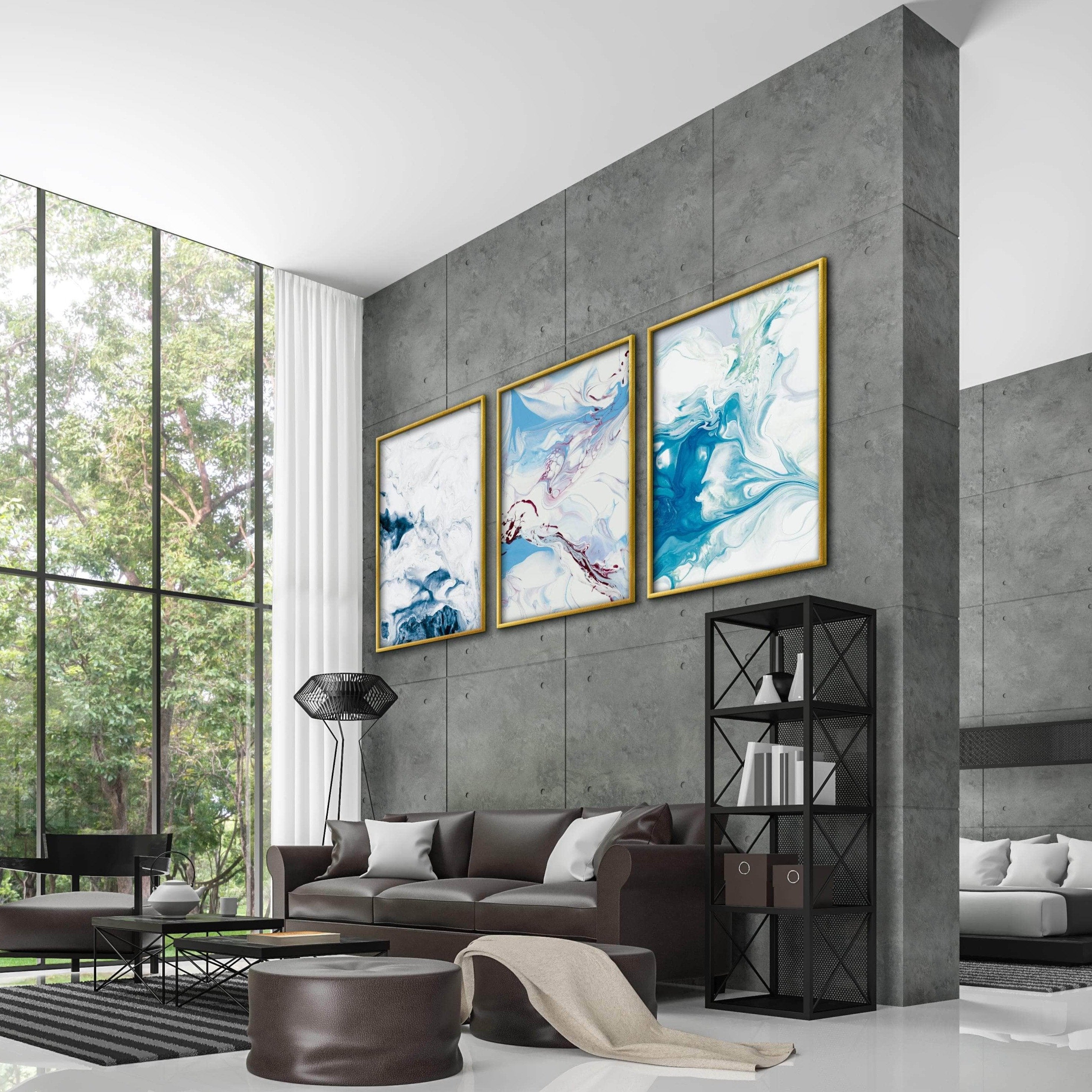 Abstract Waters Canvas Art Clock Canvas