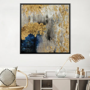 Abstract Waves of Gold Oil Painting Oil 30 x 30cm / Oil Painting Clock Canvas