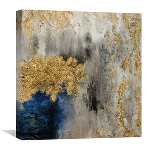 Abstract Waves of Gold Oil Painting Oil Clock Canvas