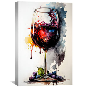 Abstract Wine Glass Canvas Art Clock Canvas