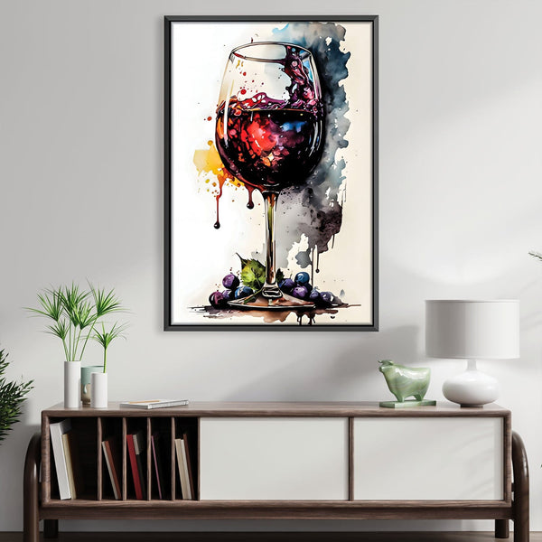 Abstract Wine Glass Canvas Art Clock Canvas