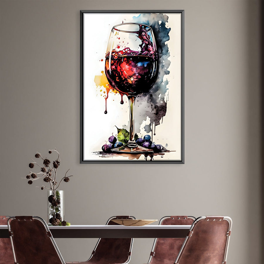 Abstract Wine Glass Canvas Art Clock Canvas