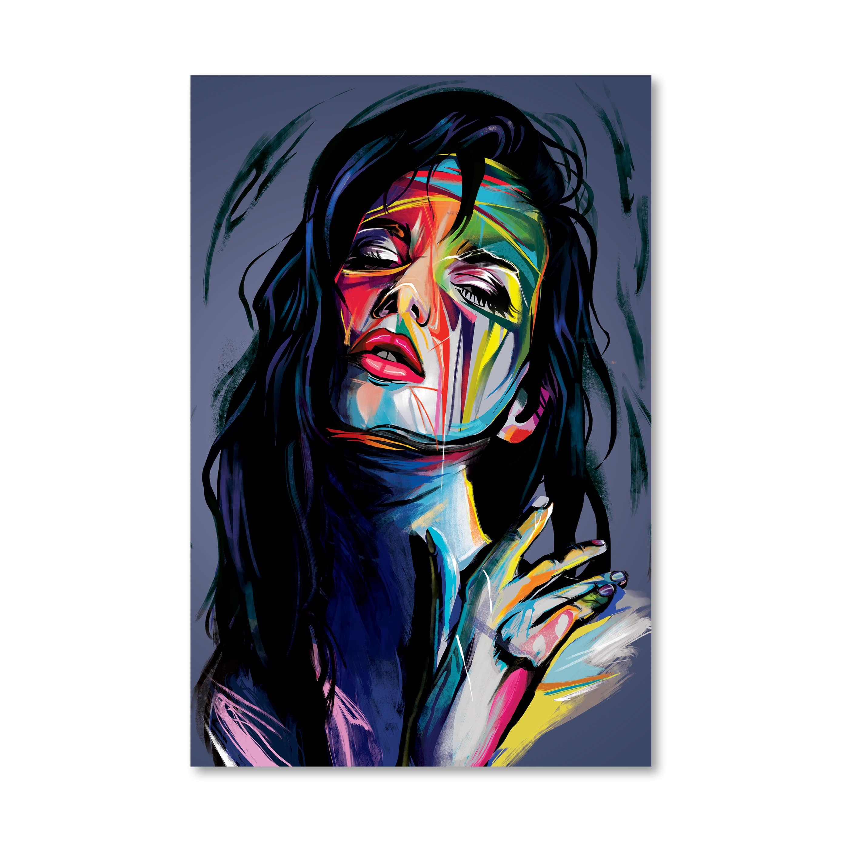 Abstract Woman Canvas Art Clock Canvas