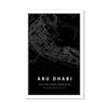 Abu Dhabi Black Map Canvas Art Clock Canvas