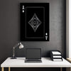Ace of Diamonds - Silver Clock Canvas