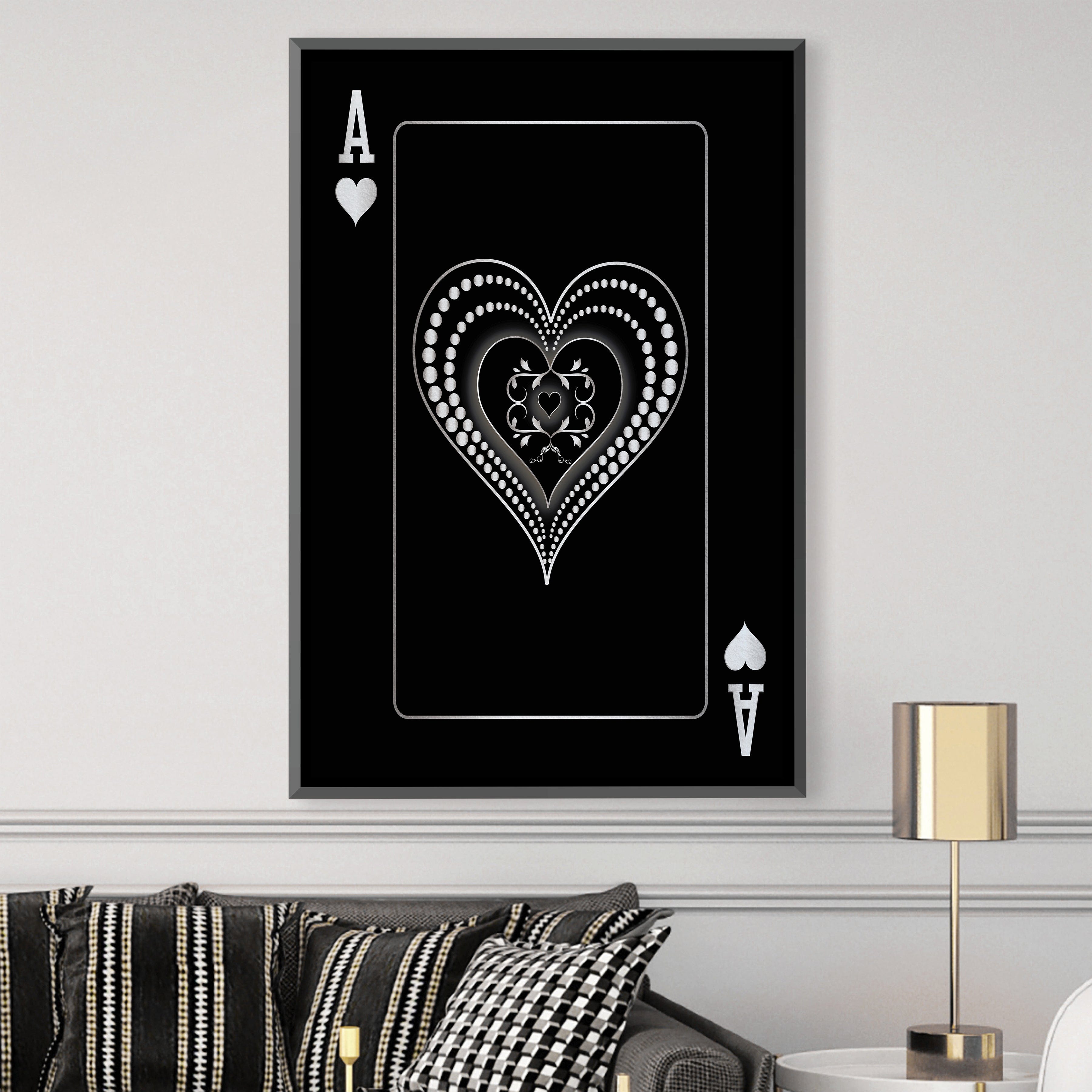 Ace of Hearts - Silver Canvas product thumbnail