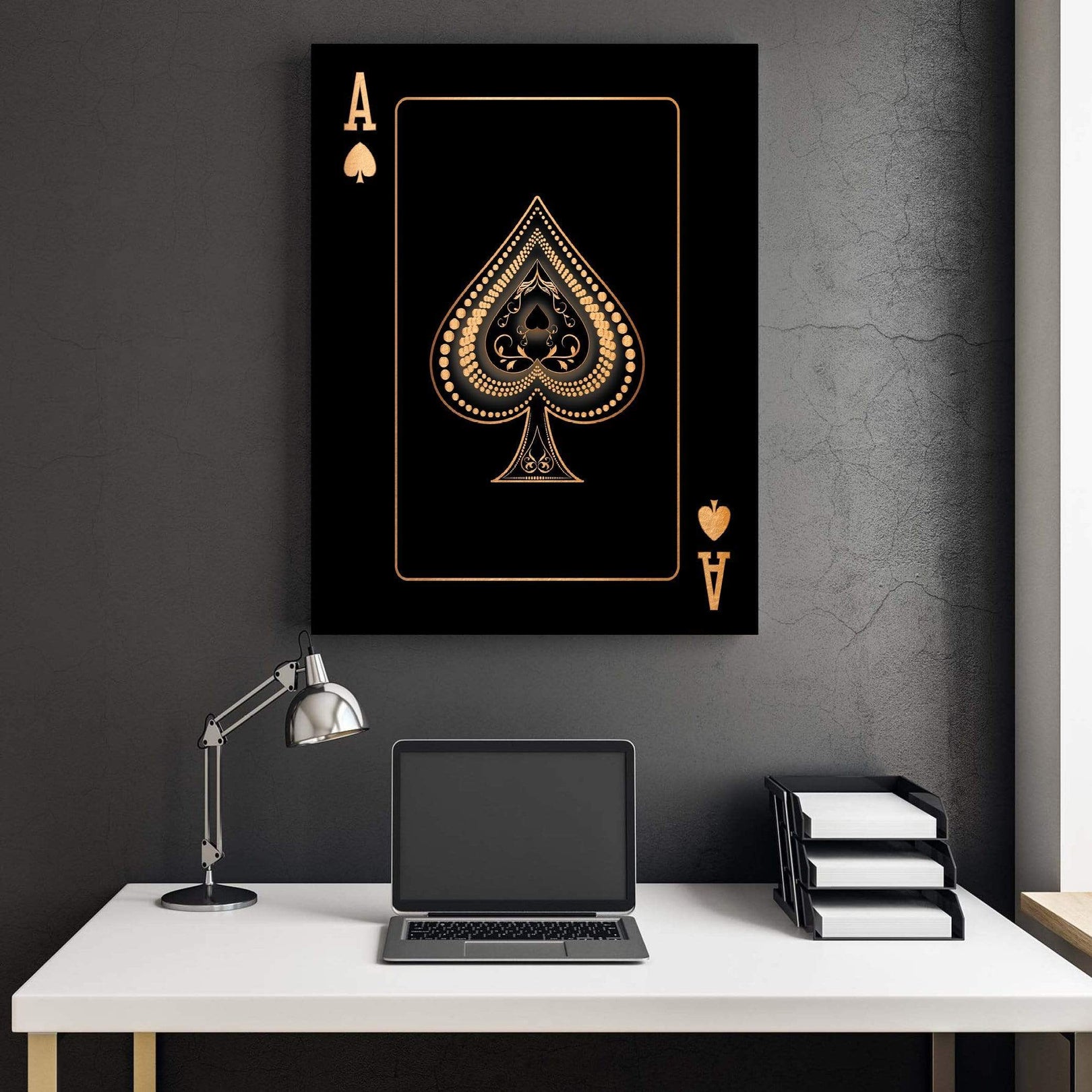 Ace Clock Ace of Spades - Gold Canvas – ClockCanvas