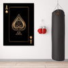 Ace of Spades - Gold Clock Canvas