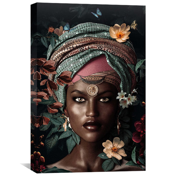 African Woman Canvas Art Clock Canvas