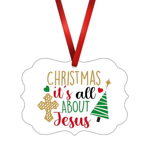 All About Jesus Ornament Christmas Ornament Victorian 10.8 x 8cm Clock Canvas