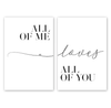 All of Me Canvas Art Set of 2 / 40 x 50cm / No Board - Canvas Print Only Clock Canvas