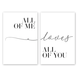 All of Me Canvas Art Set of 2 / 40 x 50cm / No Board - Canvas Print Only Clock Canvas