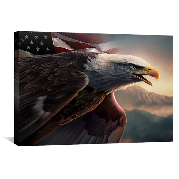 America's Eagle Canvas Art Clock Canvas