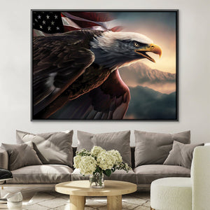 America's Eagle Canvas Art Clock Canvas