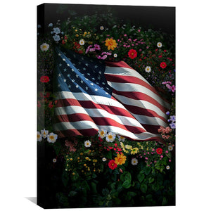 America's Garden Canvas Art Clock Canvas