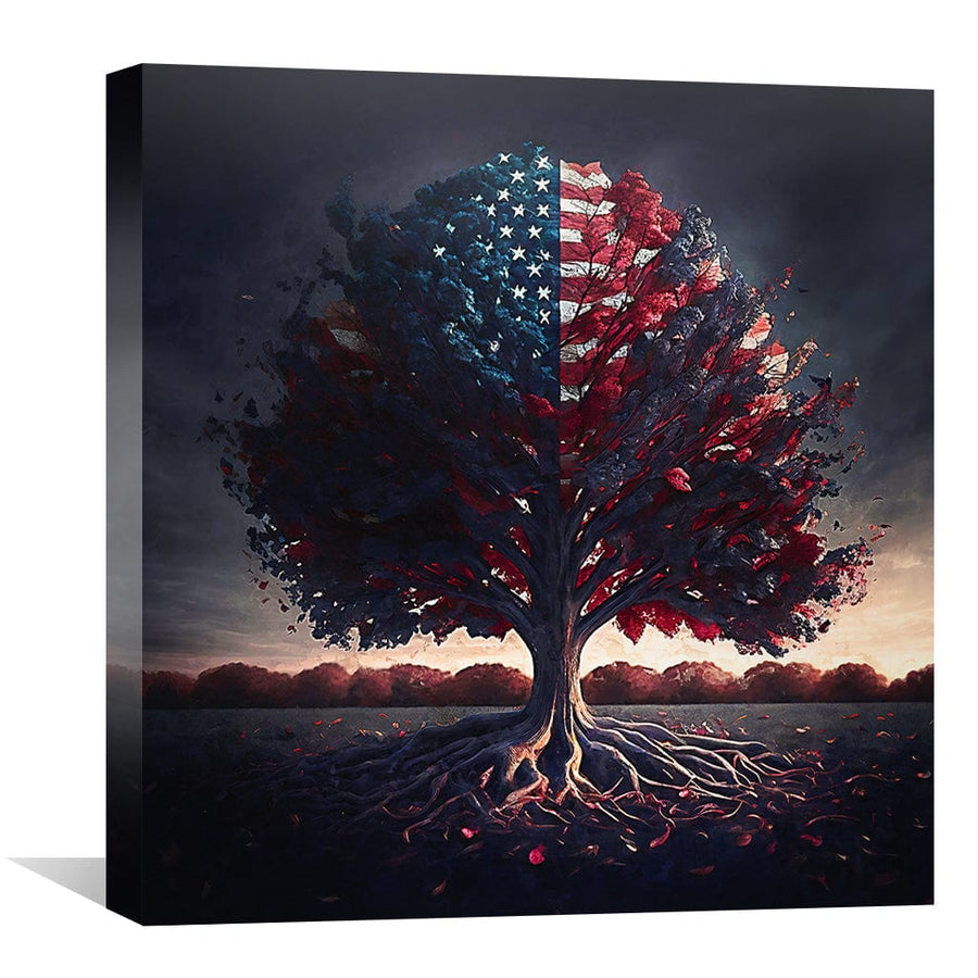 America's Roots Canvas Art Clock Canvas
