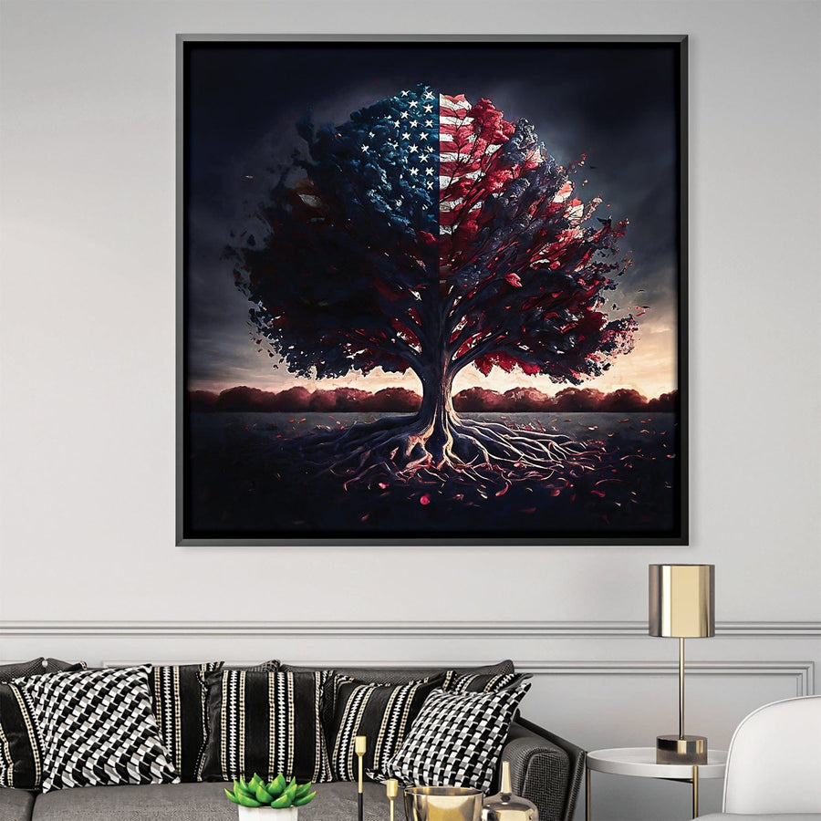 America's Roots Canvas Art Clock Canvas