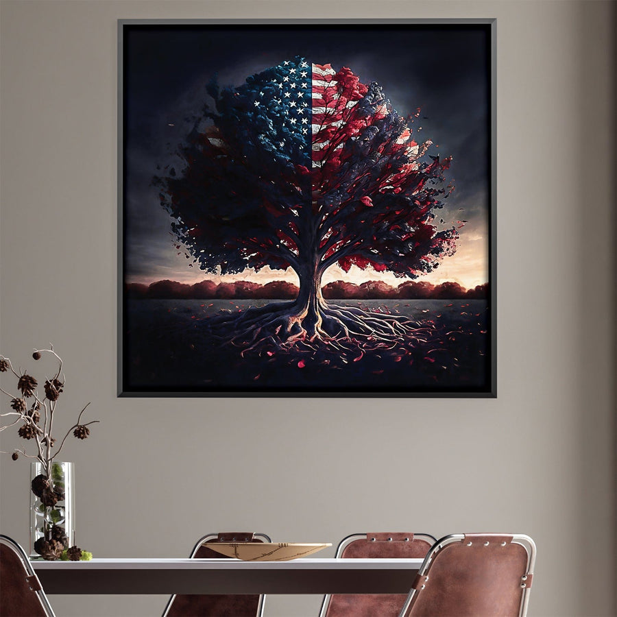 America's Roots Canvas Art Clock Canvas
