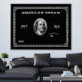 American Dream Card Canvas Art Clock Canvas