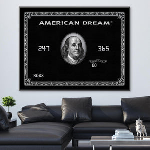 American Dream Card Canvas Art Clock Canvas