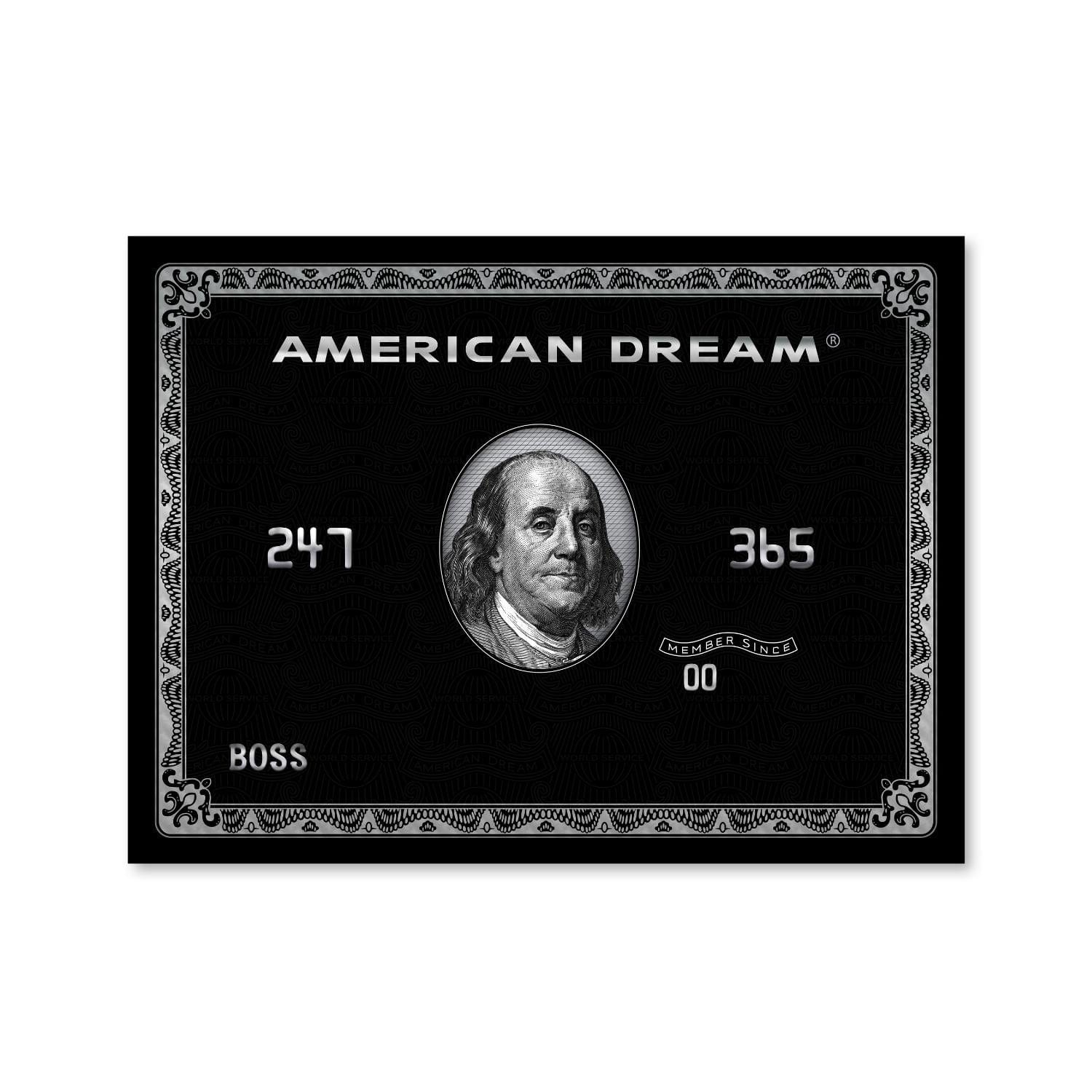 American Dream Card Canvas Art Clock Canvas