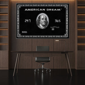 American Dream Card Clock Canvas