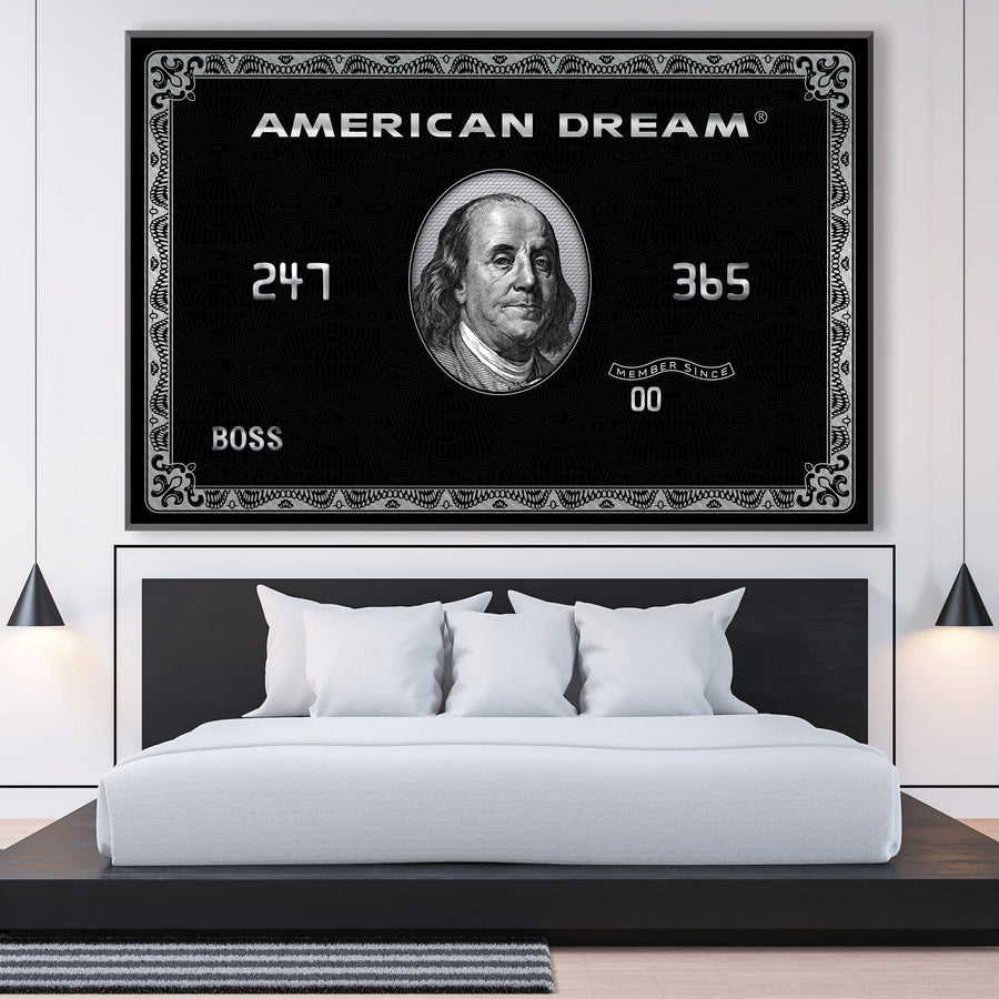 American Dream Card Clock Canvas