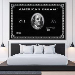 American Dream Card Clock Canvas