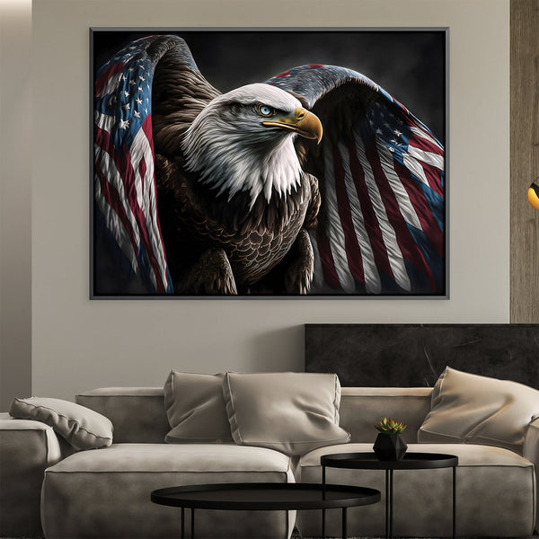 American Eagle Canvas Art 45 x 30cm / Unframed Canvas Print Clock Canvas