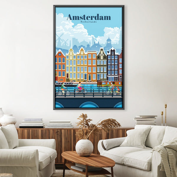 Amsterdam-FNL Canvas - Studio 324 Art Clock Canvas