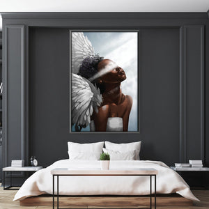 Angel Light Canvas - XL Art 100 x 150cm / Unframed Canvas Print Clock Canvas