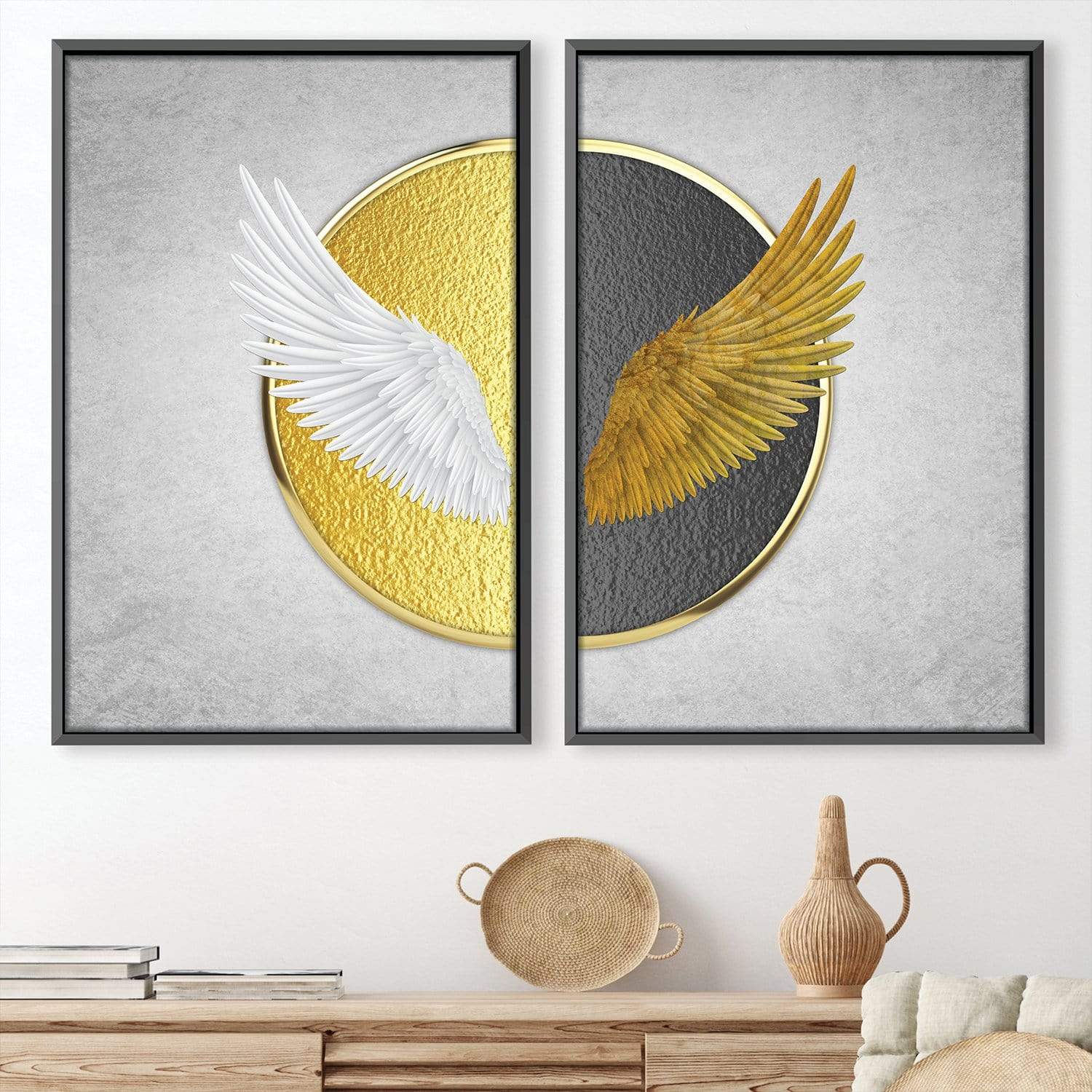 Golden Angel Wings Wall Art