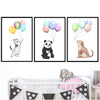 Animal Parade Canvas Art Set of 3 / 40 x 60cm / Unframed Canvas Print Clock Canvas