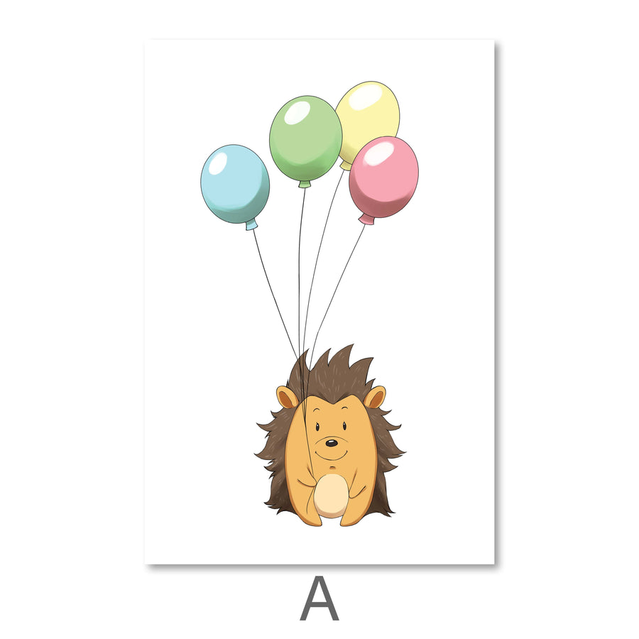 Animal Party Canvas Art A / 40 x 60cm / Unframed Canvas Print Clock Canvas