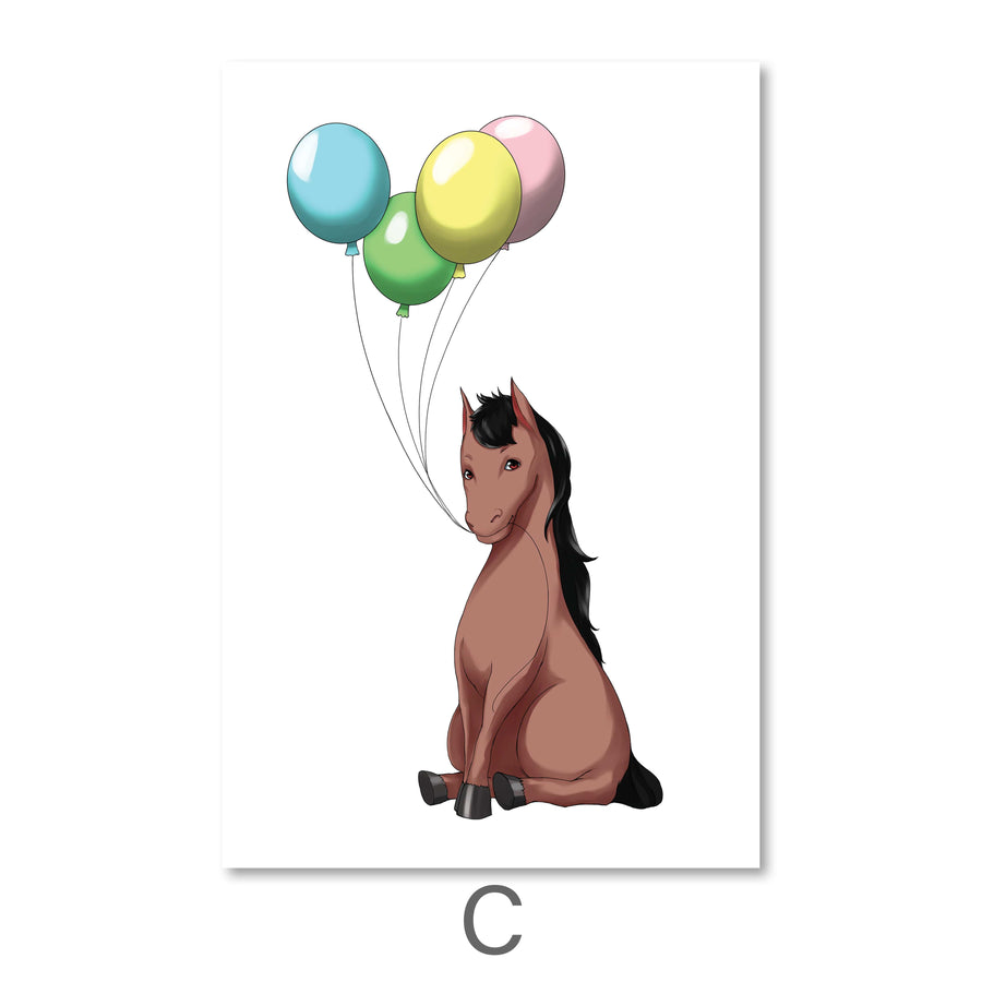 Animal Party Canvas Art C / 40 x 60cm / Unframed Canvas Print Clock Canvas