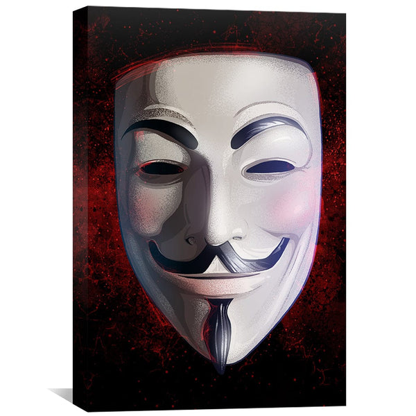 Anonymous Mask Canvas Art Clock Canvas