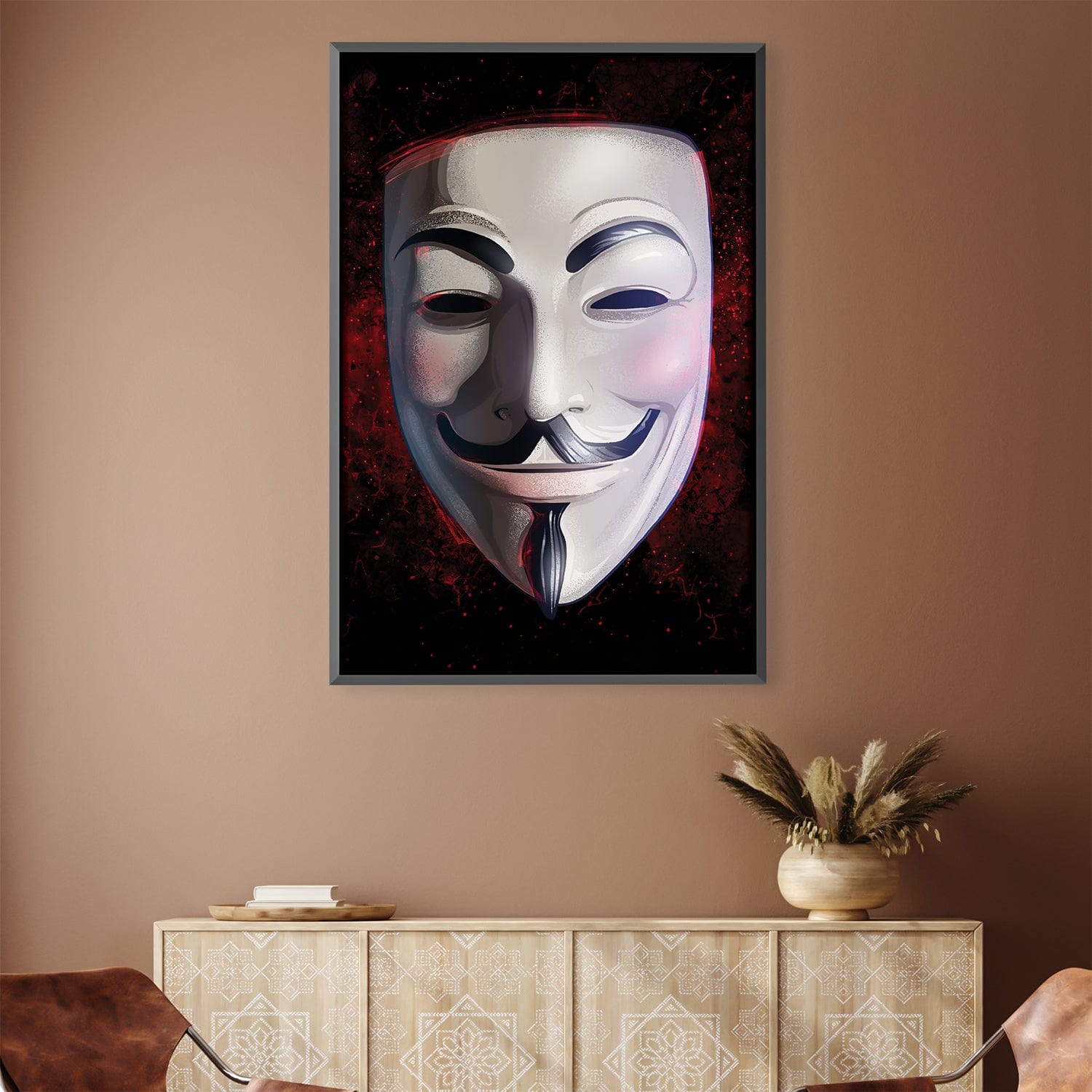 træthed Fange Forberedende navn V for Vendetta Mask Canvas – ClockCanvas