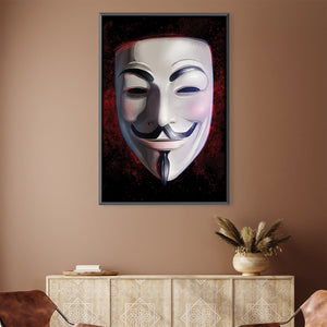 Anonymous Mask Canvas Art 30 x 45cm / Unframed Canvas Print Clock Canvas
