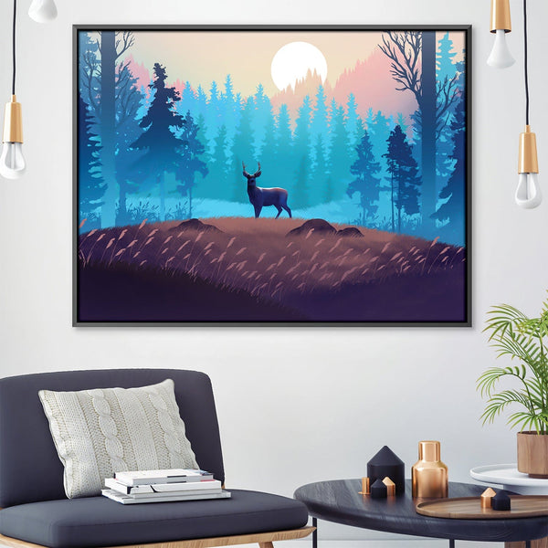 Antlers in the Forest Canvas Art Clock Canvas