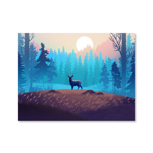 Antlers in the Forest Canvas Art Clock Canvas
