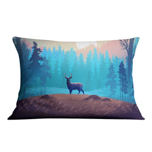 Antlers in the Forest Cushion Cushion 48 x 33cm Clock Canvas