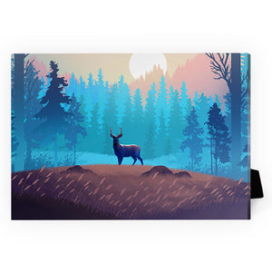 Antlers in the Forest Desktop Canvas Desktop Canvas 18 x 13cm Clock Canvas